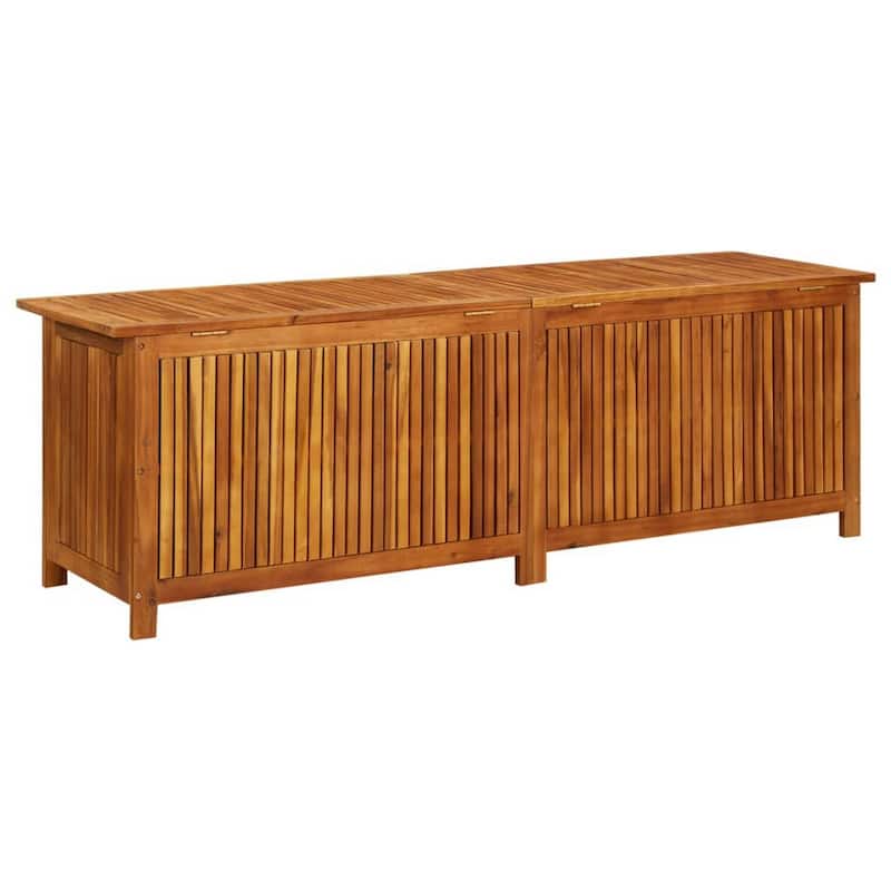 Outdoor Storage Box, Waterproof PE Bag, 69 Inch Brown Acacia Wood