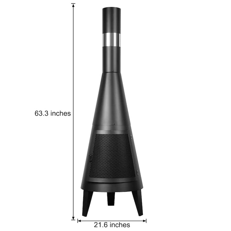 63" Patio Chiminea Outdoor Wood Burning Fire Pits