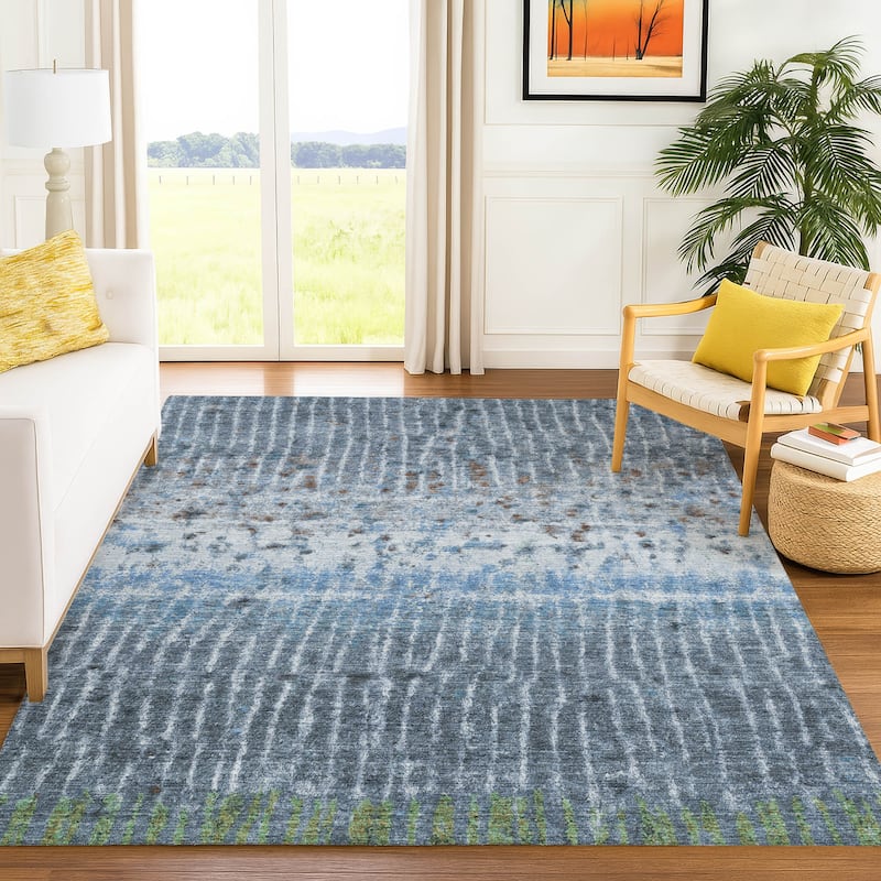 Machine Washable Indoor/ Outdoor Boho Modern Chantille Rug