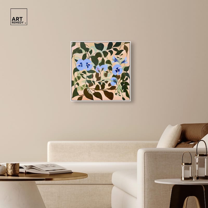Naive Blue Flowers Canvas by Art Remedy