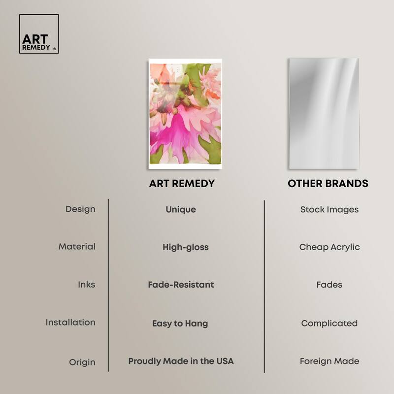 Vibrant Fluidity Floral I Acrylic by Art Remedy, Ready to Hang