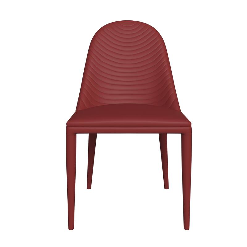 Seville Modern Dining Side Chair Armless, Leather, Metal Legs by LeisureMod
