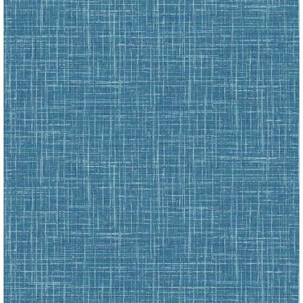 A-Street Prints Emerson Teal Faux Linen Wallpaper