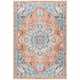 SAFAVIEH Madison Diederike Boho Medallion Distressed Rug - 2'2" x 4' - Orange/Teal