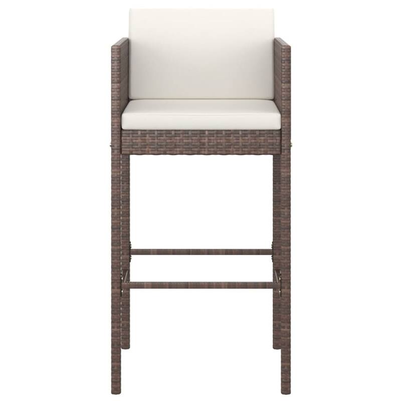 vidaXL Patio Bar Set Outdoor Bistro Set Bar Stool Bistro Table Poly Rattan