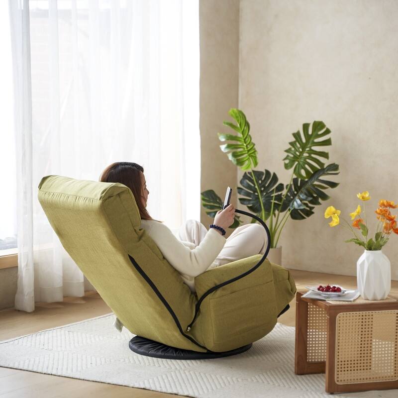 360 degree Swivel Adjustable Lounger with Phone Holder - Ergonomic Recliner for Living Room & Game Room Relaxation