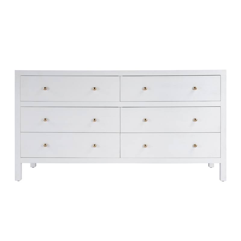 Nora 6-Drawer Wood Wide Dresser