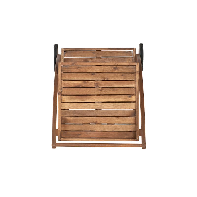 Valencia Teak Finish Acacia Wood Bar Cart