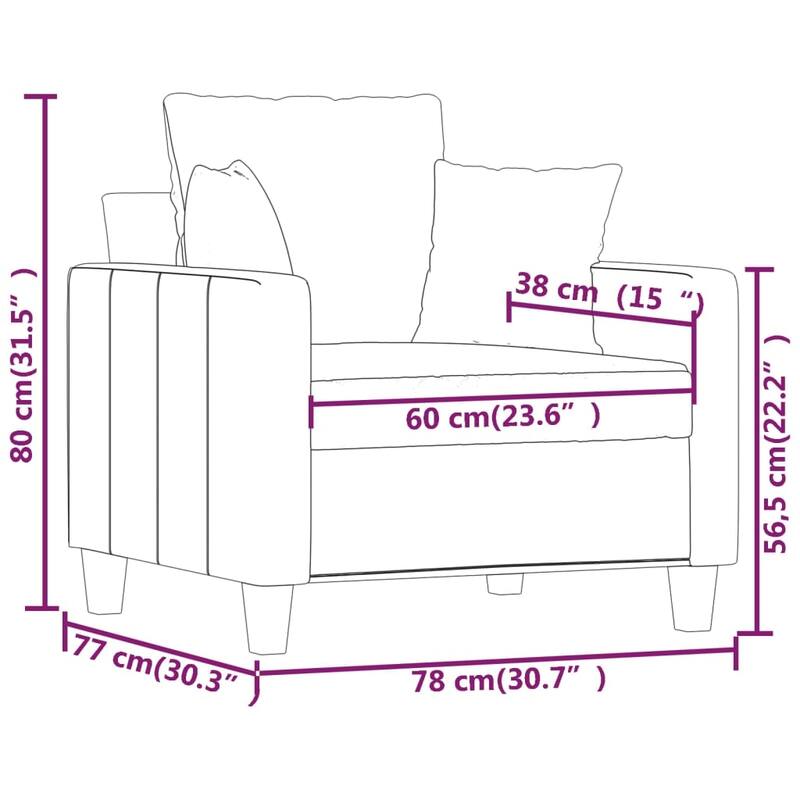 vidaXL Sofa Chair Living Room Accent Upholstered Chair with Armrest Fabric