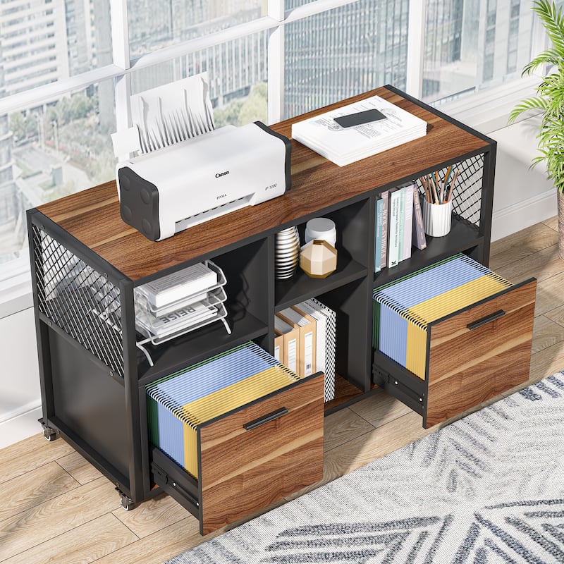 Large Lateral File Cabinets Mobile Filing Cabinet for Home Office