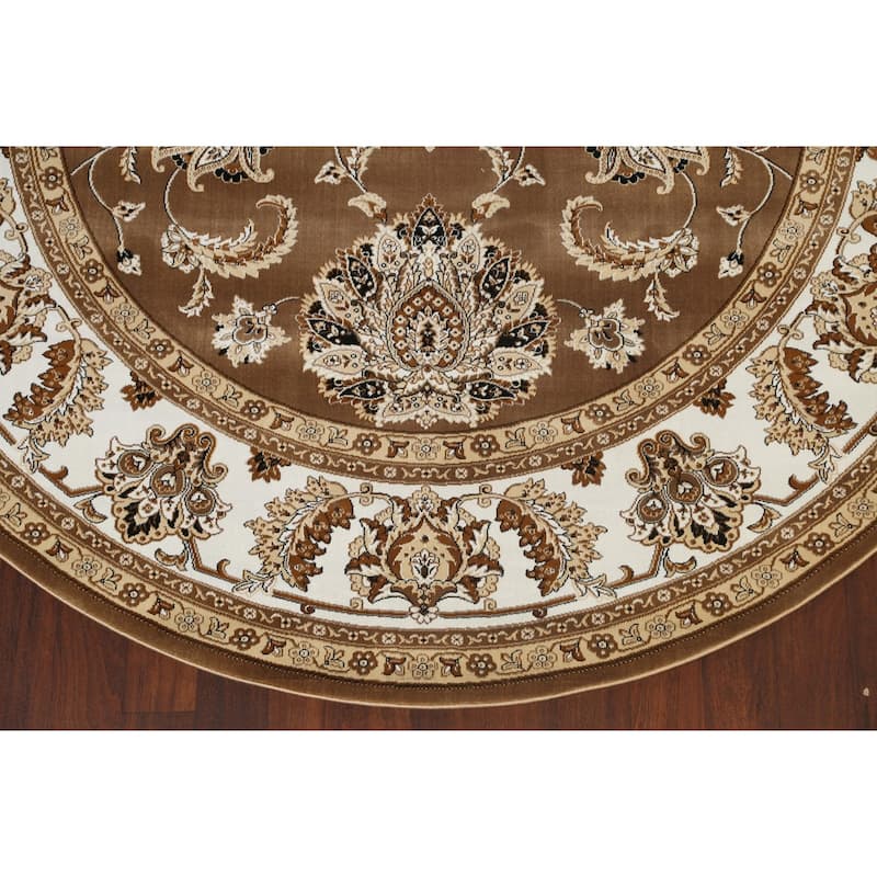 Brown Floral Traditional Tabriz Turkish Area Rug Oriental Carpet