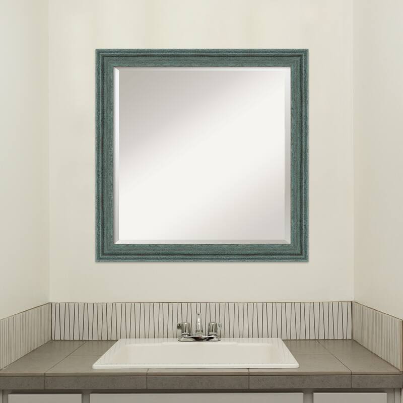 Upcycled Beveled Wood Framed Bathroom Vanity Wall Mirror