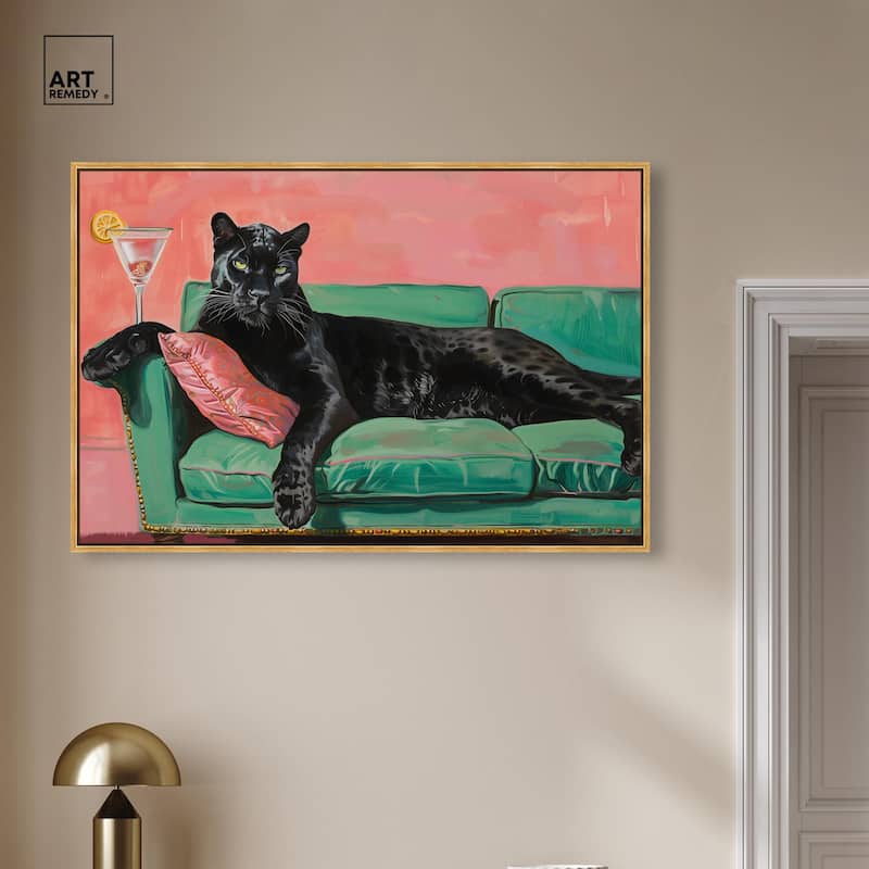 Lounging Panther Canvas by Art Remedy