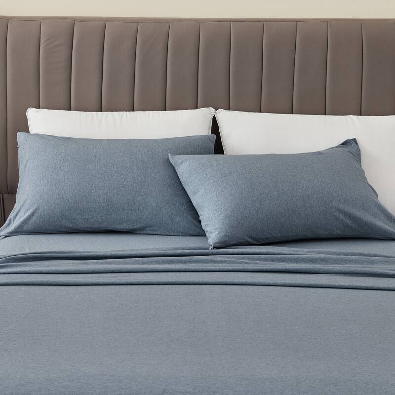 Premium Heathered Melange T-Shirt Jersey Knit Sheet Set