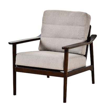 Roomfitters Home Accent Chair Mid-Century Modern Chair Upholstered Lounge Arm Chair with Solid Wood Frame & Soft Cushion