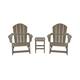 Laguna 3-Piece Adirondack Rocking Chairs and Side Table Set - Weathered Wood