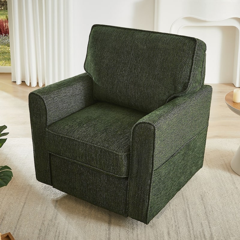 360° Swivel Chair Accent Barrel Armchair Swivel Sofa Chair with Side Pockets