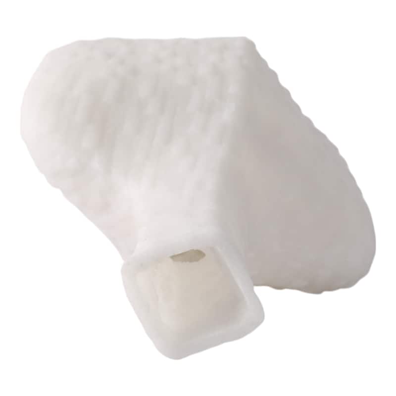 Resin Geometric Vase Textured Square Base For Home Decor - 15" White