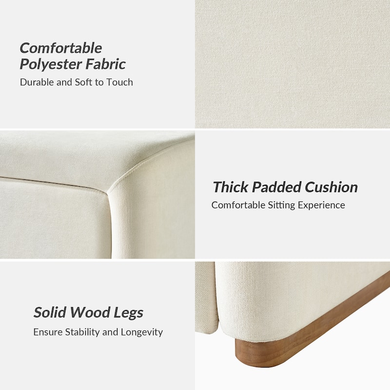 Gustavo Contemporary Storage Bench with Solid Wood Legs by HULALA HOME