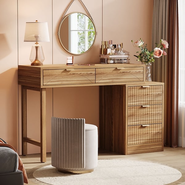 modern wooden dressing table JASIWAY Modern Simple Makeup Vanity Dressing Table, Coffee