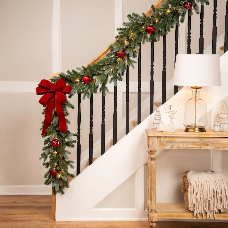 Pre-Lit Blue Spruce Artificial Christmas Garland - 9' x 14" - Clear