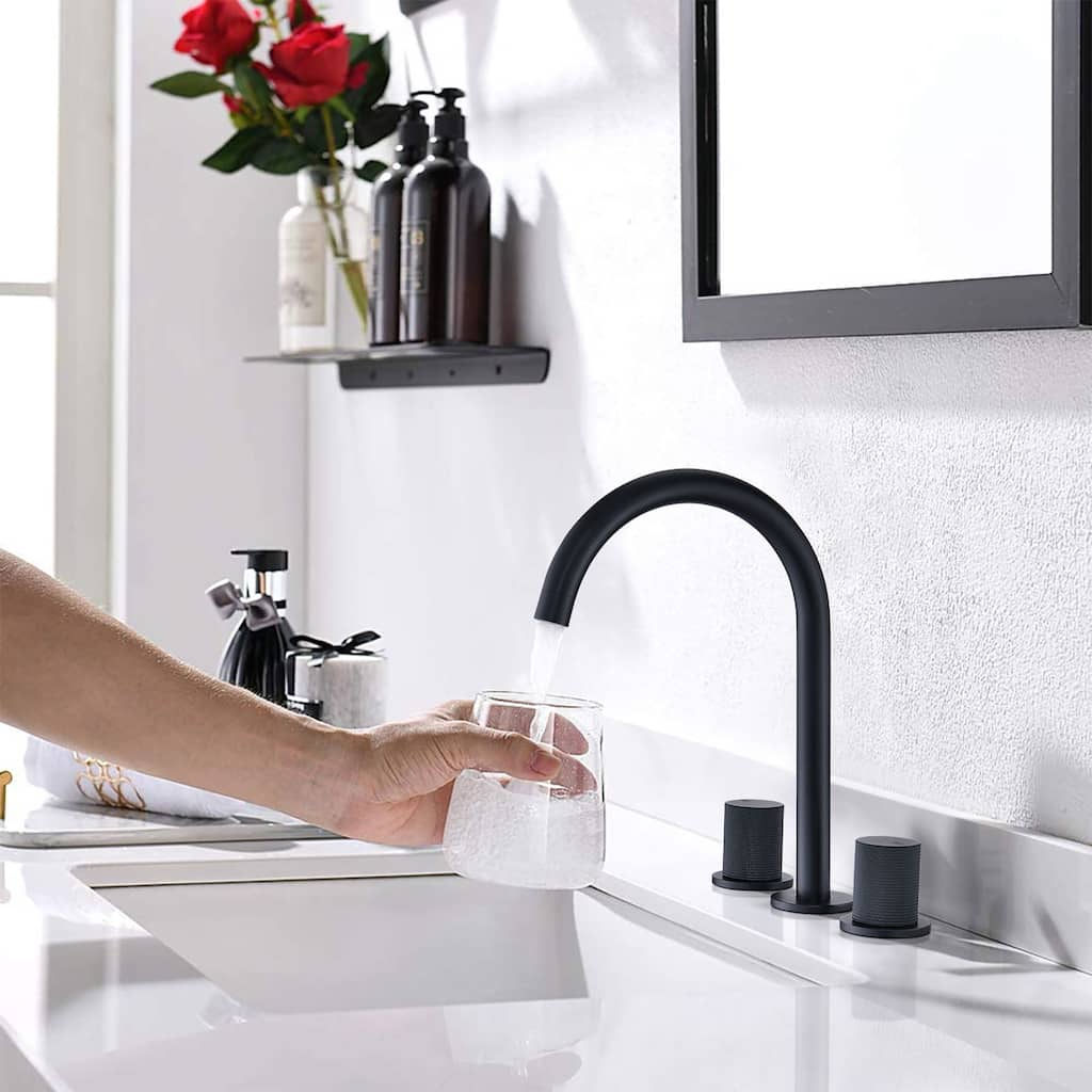 Widespread Double Handle Bathroom Faucet with Swivel Spout