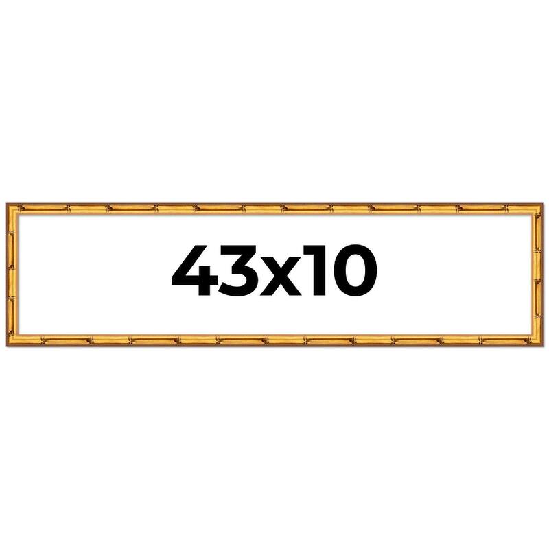 43x10 Frame Gold Bamboo Picture Frame Modern Photo Frame Includes UV Acrylic Shatter Guard Front Acid Free Foam Backing Board