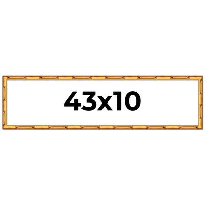 43x10 Frame Gold Bamboo Picture Frame Modern Photo Frame Includes UV Acrylic Shatter Guard Front Acid Free Foam Backing Board