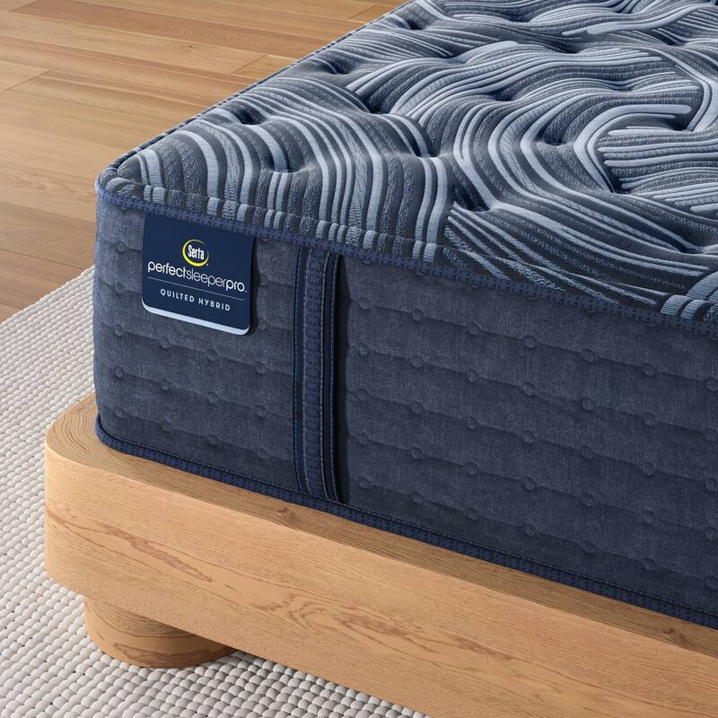 Serta Perfect Sleeper Pro New Paris 15" Latex Hybrid Medium Mattress - Dark Blue