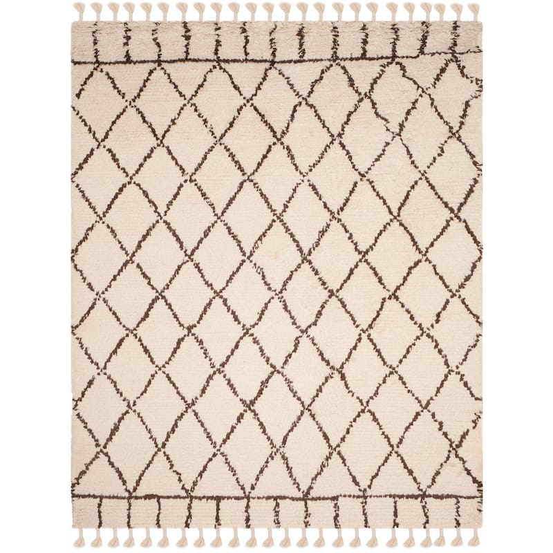 SAFAVIEH Handmade Casablanca Shag Magarete Tribal Wool Rug