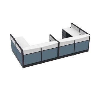2 Person U-Shaped Reception Desk Storage Transaction Counter 6x12x39