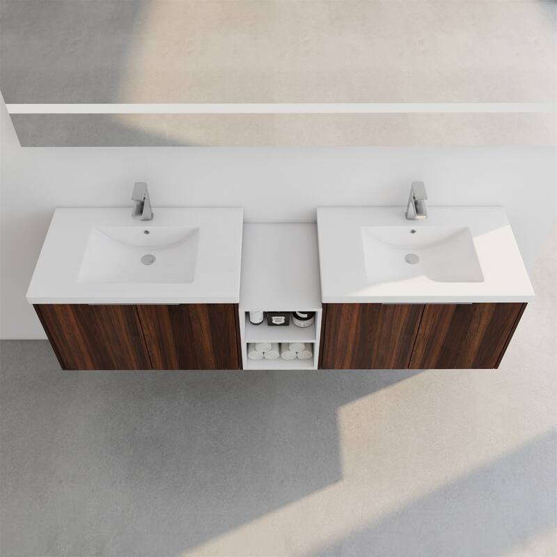 Soft Close Doors Bathroom Vanity with Sink and Storage Cabinet