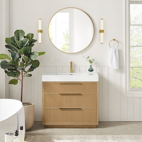 Hohhot Bath Vanity with Integrated Stone Sink Top without Mirror