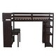 preview thumbnail 31 of 55, Twin size Loft Bed with Storage Drawers ,Desk and Stairs, Wooden Loft Bed with Shelves, No box spring required- White