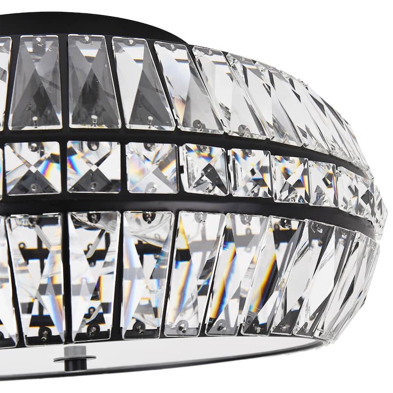 3-Light 18.31" Crystal Flush Mount Ceiling Light