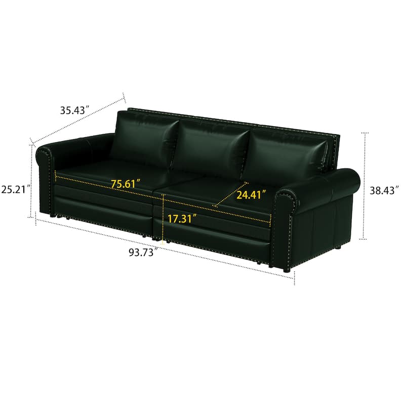 Classic Elegant Convertible Upholstered Sofa Sleeper Sofa with Pull Out Bed