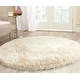 preview thumbnail 89 of 93, SAFAVIEH Handmade Arctic Shag Guenevere 3-inch Extra Thick Rug 5' x 5' Round - Light Beige