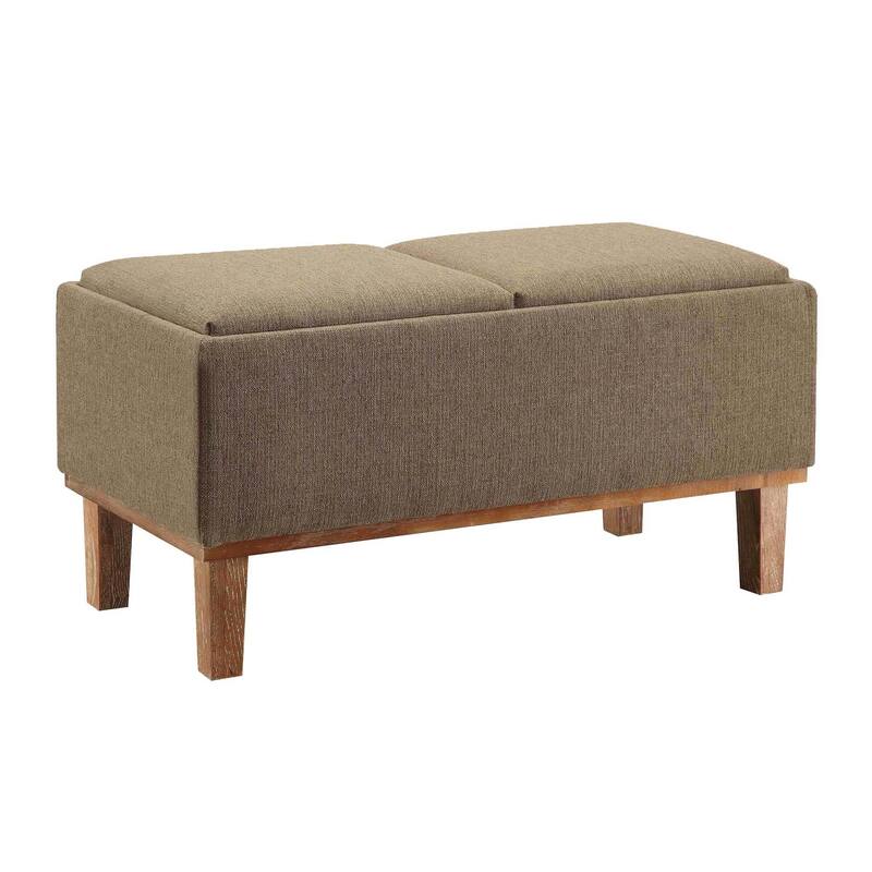 Convenience Concepts Designs4Comfort Brentwood Storage Ottoman with Reversible Trays