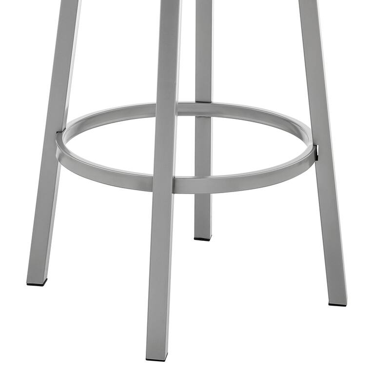 Lorin Upholstered Swivel Counter/Bar Stool in Faux Leather with Arms