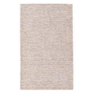 ECARPETGALLERY Hand Loomed Pearl Ivory Viscose, Wool Rug - 3'1 x 4'11 ...