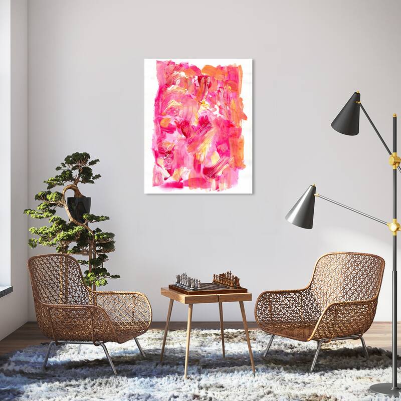 Wynwood Studio Canvas Abstract Buttercream Rosette Pink and Modern & Contemporary Wall Art Canvas Print - 36 x 30