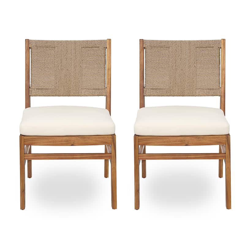Christopher Knight Home - Outdoor Solid Wood Dining Set Options with Handwoven Wicker Chairs and Multiple Table Styles