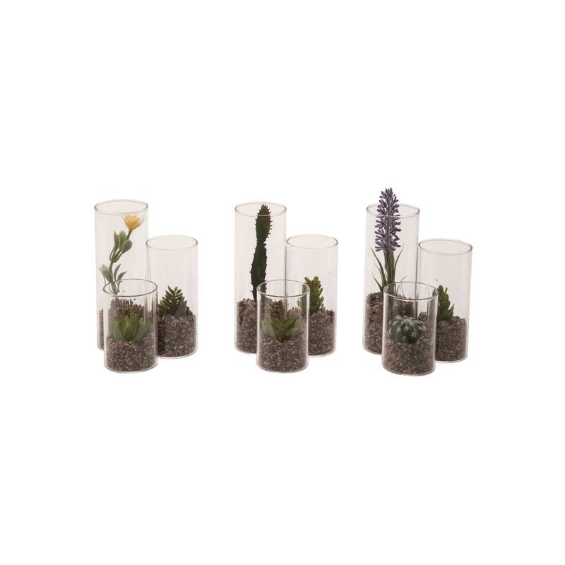 Transpac Stone/3-tiered Vase Faux Succulent Set of 3 Spring Home Decorations