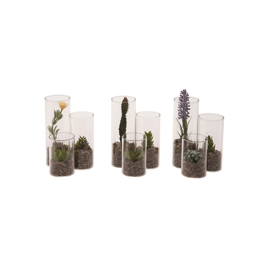Transpac Stone/3-tiered Vase Faux Succulent Set of 3 Spring Home Decorations
