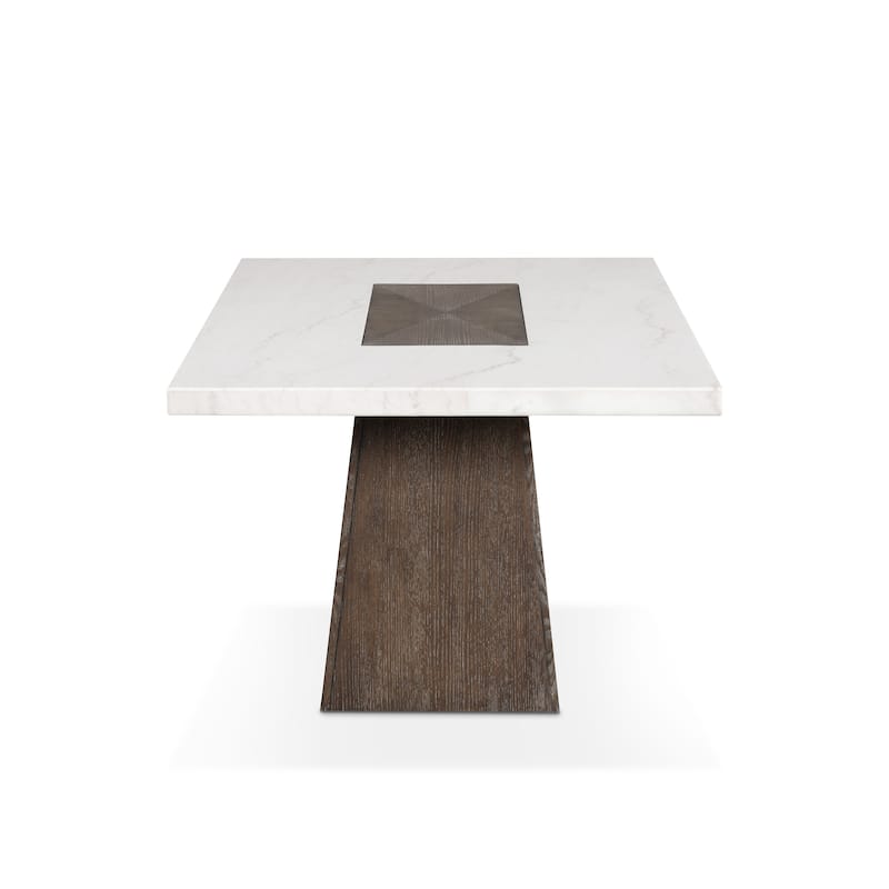 Furniture of America Evangeline Modern Dark Walnut 70-inch Genuine Marble Top Dining Table