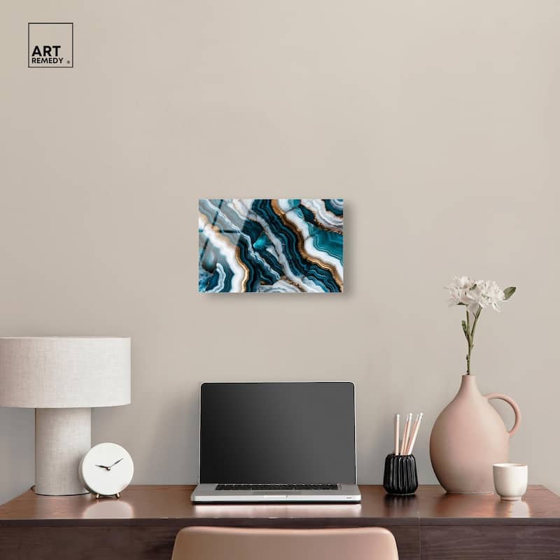 Teal Tides Treasure I Acrylic by Art Remedy, Ready to Hang