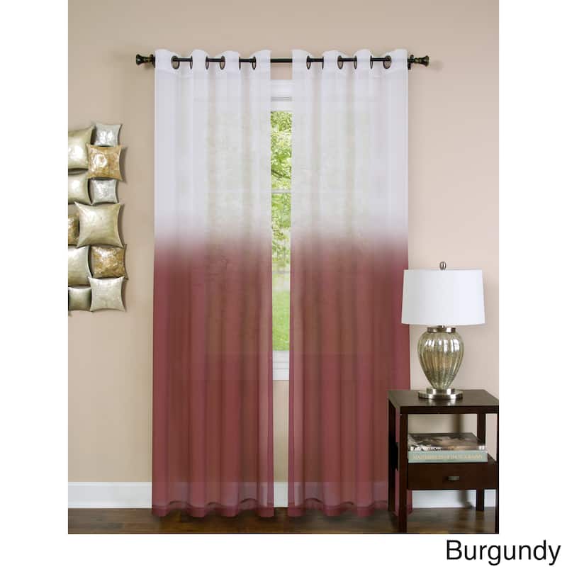 Achim Essence Ombre Grommet Top Single Curtain Panel - Burgundy - 84 Inches