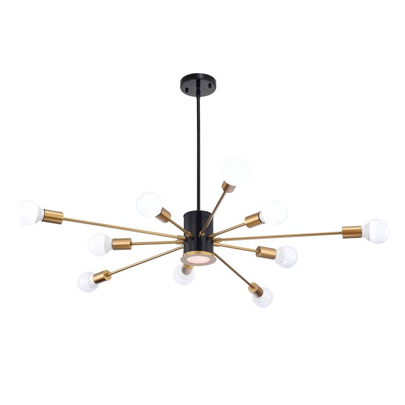 Lorena Sputnik 11-Light Chandelier in Black and Gold Finish