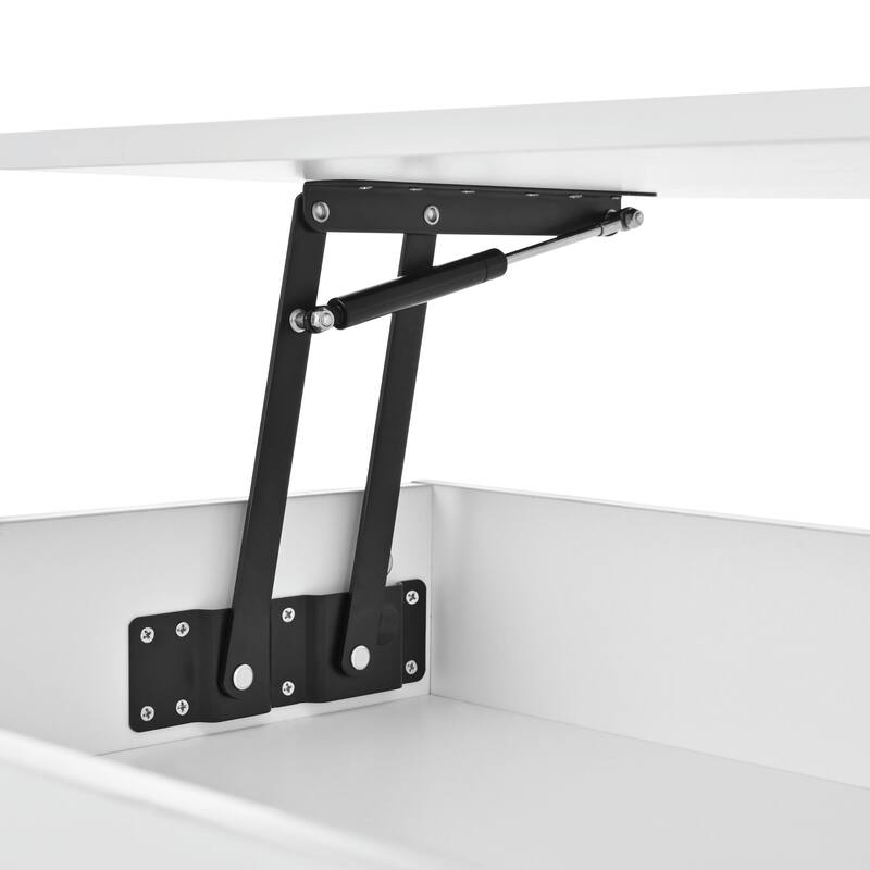 39.3" Lift Top Coffee Table with Hidden Compartment, 2 Storage Drawers and Adjustable LED Lights