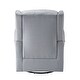 preview thumbnail 4 of 6, Grey Glider Swivel Chair: Transitional Design, Tufted Back, Stable Metal Base